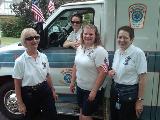 Putting on the finishing touches for the July 4th parade